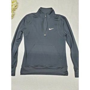 NIKE pullover womans P SMALL long Sleeve Black 1/2 Zip with pocket